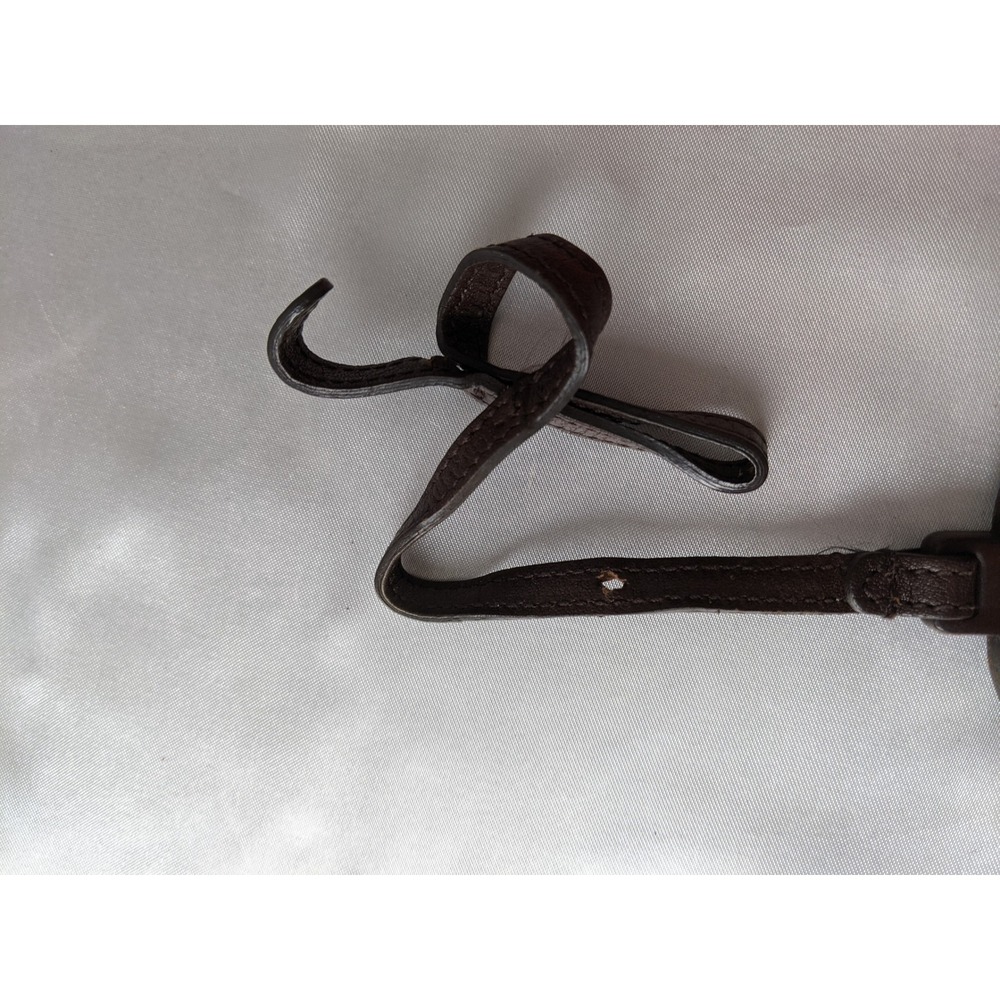 Gucci Interlocking G Wood Bag Charm Dark Brown Leather Strap Accessory - Picture 4 of 5